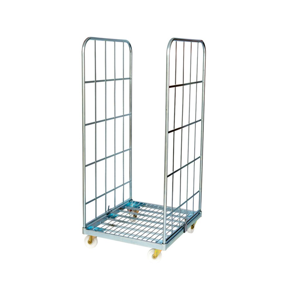Rollbehälter Classic, 2-seitig, galvanisch verzinkt, Stahl-Rollplatte, HxBxT 1.650 x 710 x 800 mm