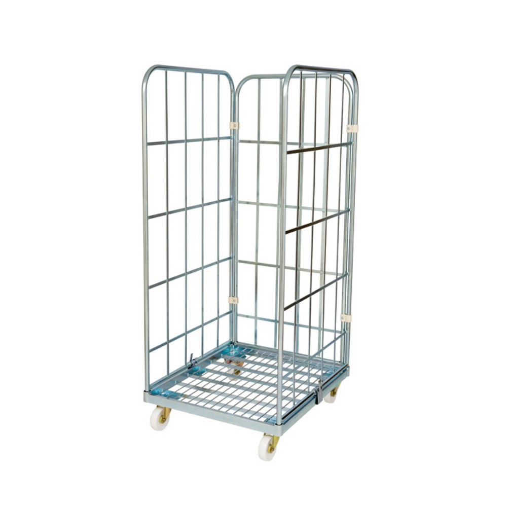 Rollbehälter Classic, 3-seitig, galvanisch verzinkt, Stahl-Rollplatte, HxBxT 1.650 x 710 x 800 mm