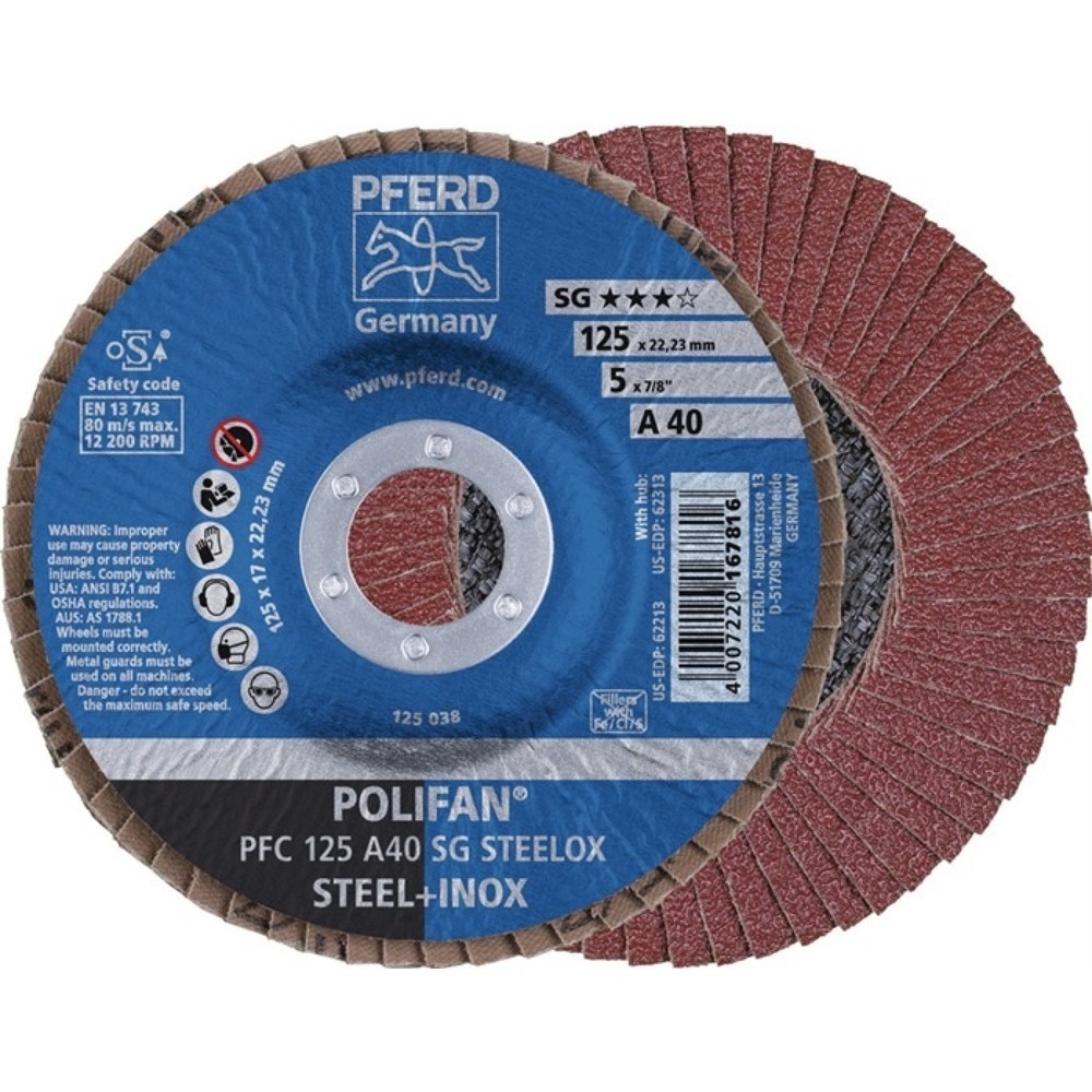 Fcherscheibe POLIFAN A SG STEELOX D125mm KA80 flINOX NK