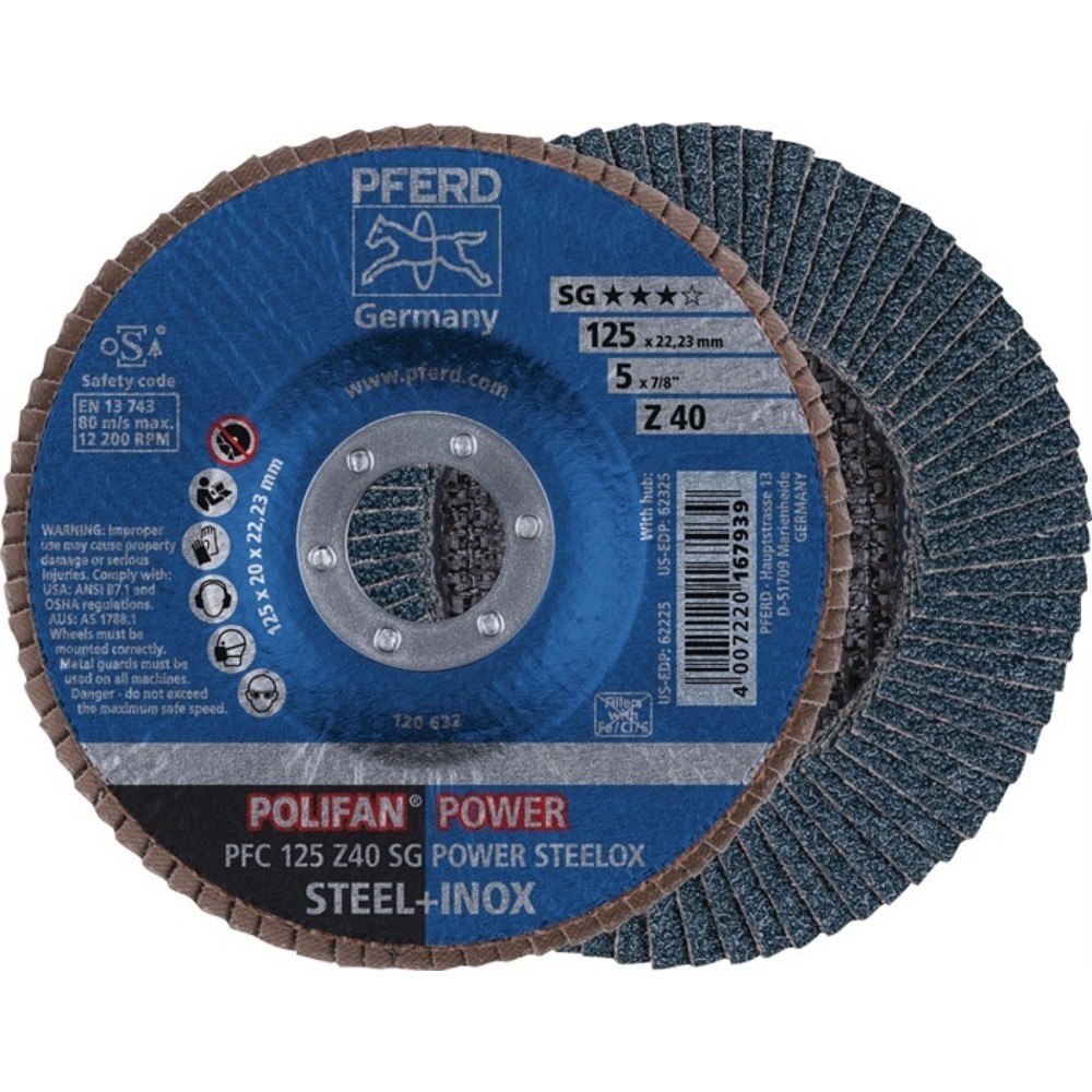 Fcherscheibe POLIFAN Z SG POWER STEELOX D125mm KZ40 flINOX ZK
