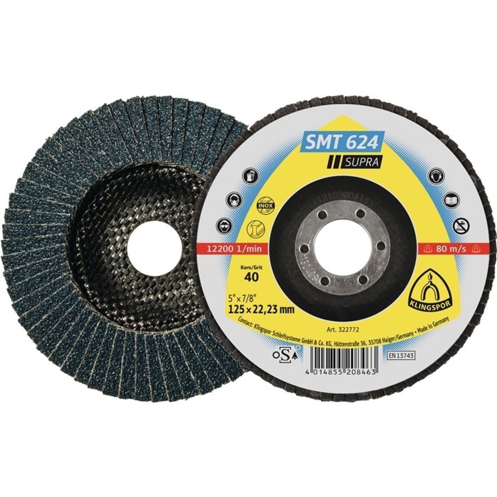 Fcherscheibe SMT 624 Supra D115mm K60 12Grad gewlbt INOX ZK