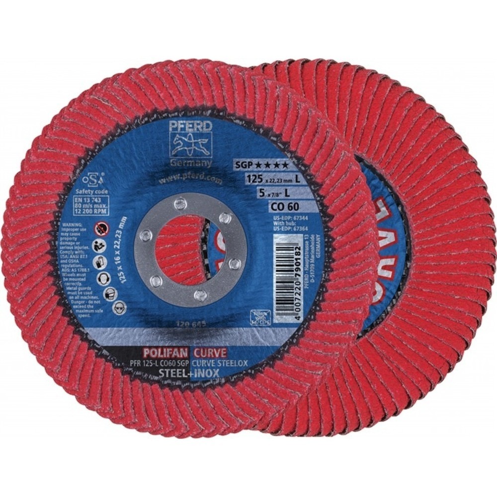 Fcherscheibe POLIFAN CO SGP CURVE STEELOX D125mm K60 kon Keramikkorn M