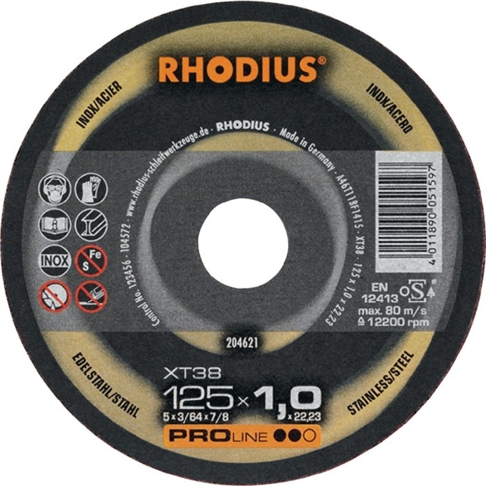 RHODIUS Trennscheibe XT38 D230x1,9mm ger.INOX Bohr.22,23mm