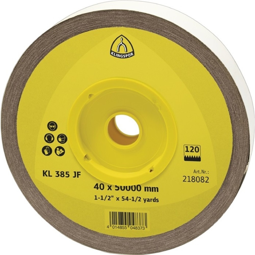 KLINGSPOR Schleifgeweberolle KL 385 JF 40mm K.60 f.Metall Korund