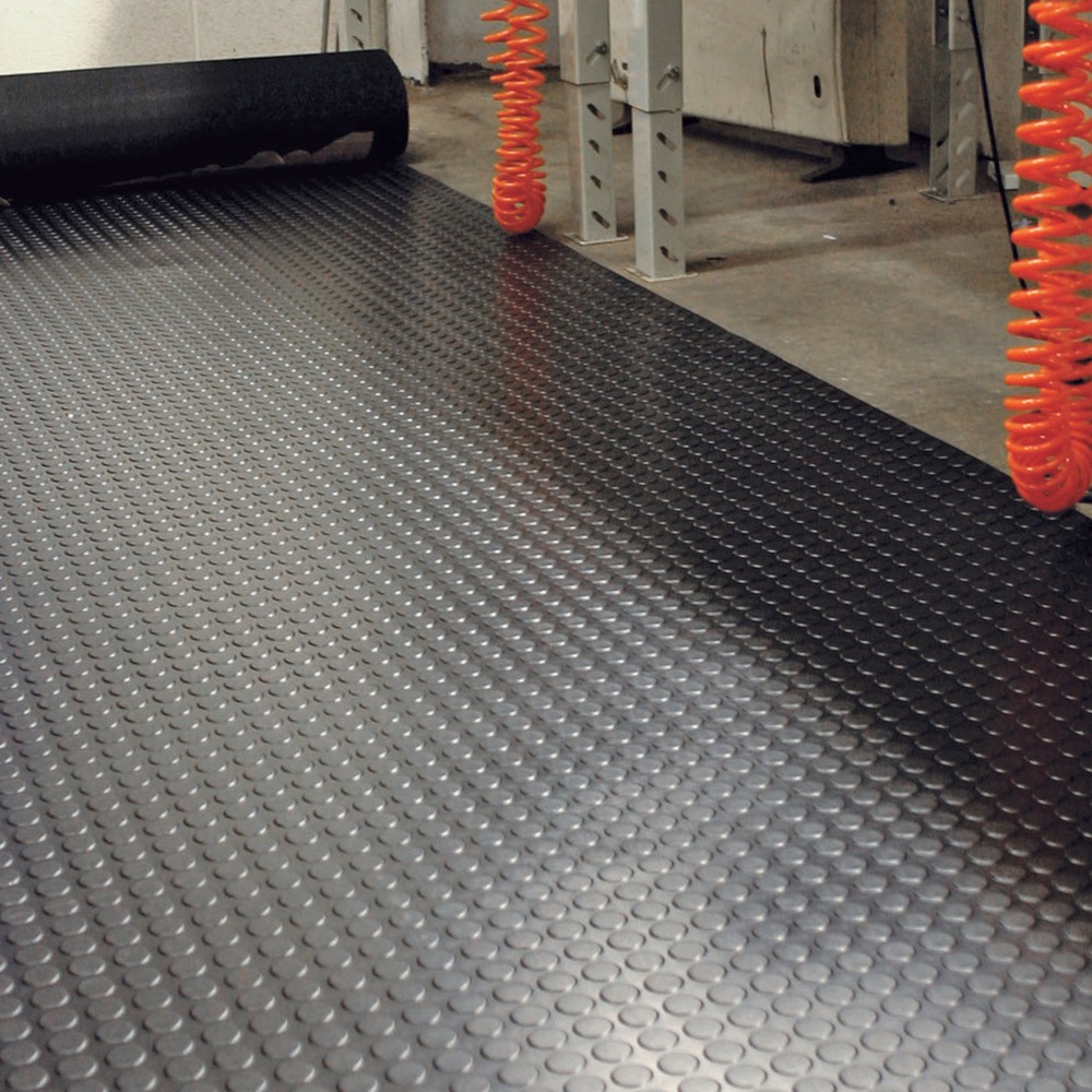 COBA Anti-Rutschmatte, Nitrilgummi, genoppt, lfm x 1.200 mm, Höhe 4,5 mm, grau
