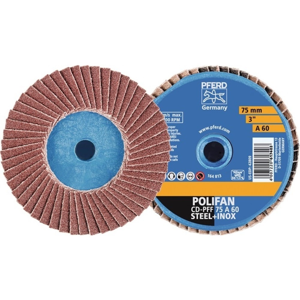 PFERD Fächerschleifscheibe COMBIDISC-Mini-POLIFAN D.50mm K.120 19100min-¹