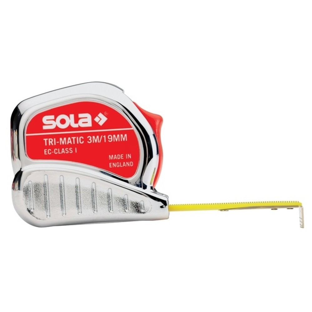 SOLA Taschenrollbandmass TRI-MATIC L.5m B.19mm mm/cm EG I Ku.Stopptaste