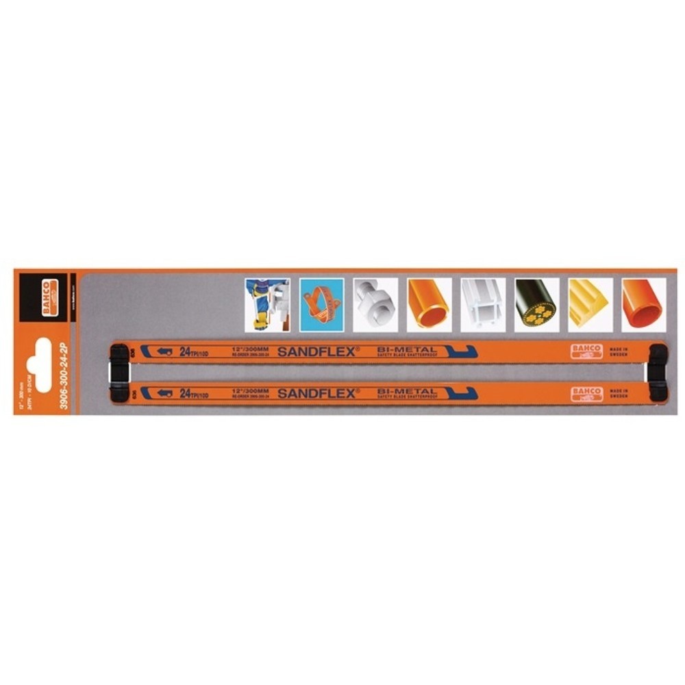 BAHCO Metallsägeblatt Sandflex® L.300mm ZpZ 24 1-s.Bimetall 2 St./Karte