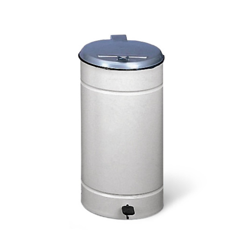 VAR® Tret-Abfallsammler Euro-Pedal, 60 Liter, Korpus grau, Deckel silber