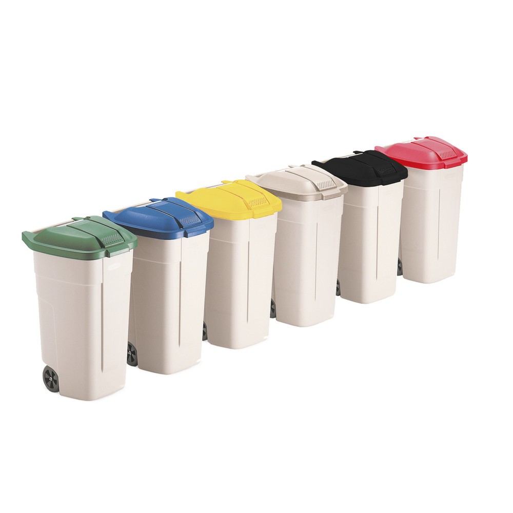 Rubbermaid® Müllgrossbehälter, 100 Liter, mit Rollen, Deckel schwarz