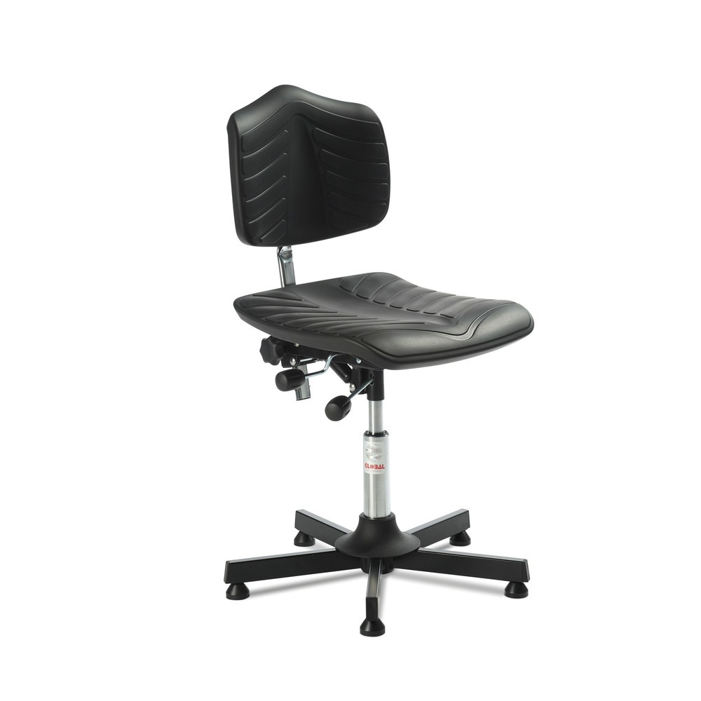 Global Stole A/S Arbeitsdrehstuhl Premium, Sitzhöhe 560-750 mm, Bodengleiter, Stahlbasis