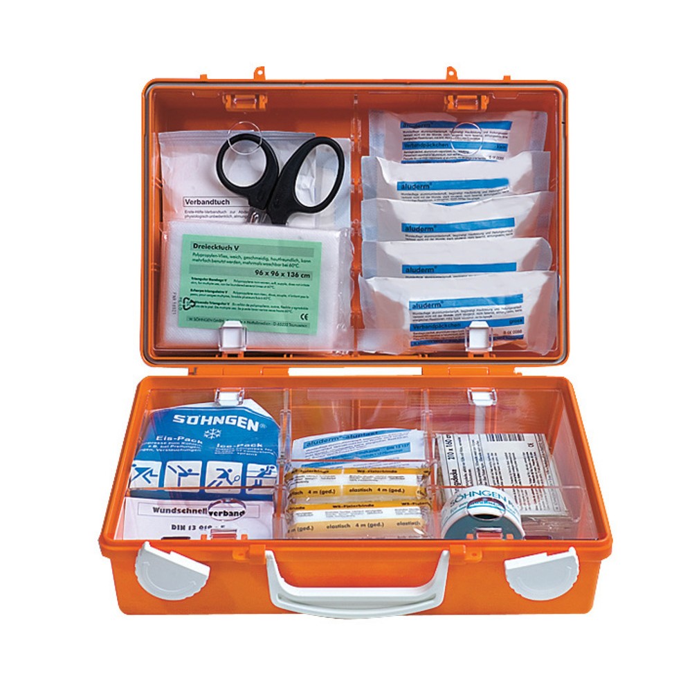 SÖHNGEN® Erste-Hilfe-Koffer QUICK-CD mit Füllung DIN 13157, orange