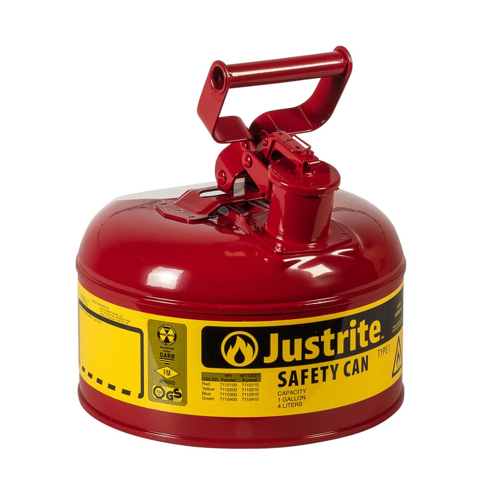 Justrite® Sicherheitsbehälter Typ I, Schwinggriff, rot, 4 Liter