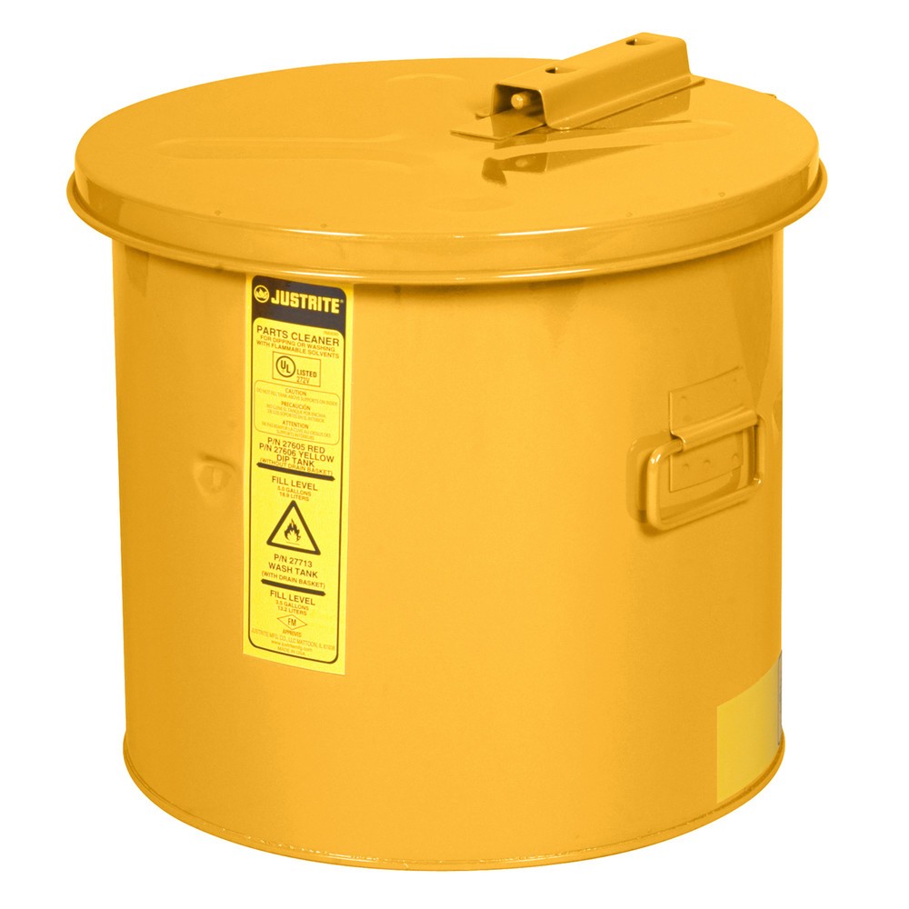 Justrite® Wasch- und Tauchbehälter, gelb, 19 Liter