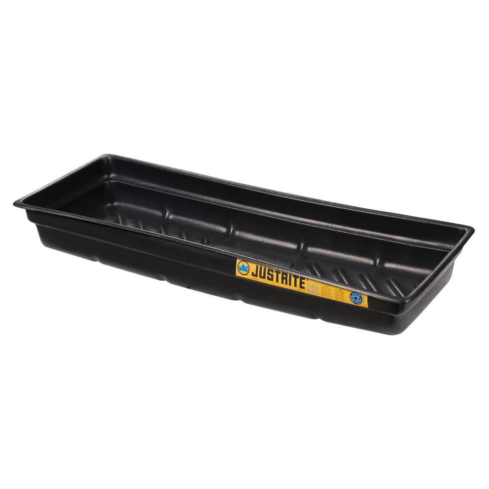 Justrite® Mini-Auffangwanne aus PE, rutschfester Rippenboden, Innenmasse 117 x 41 cm, Kapazität 45 l