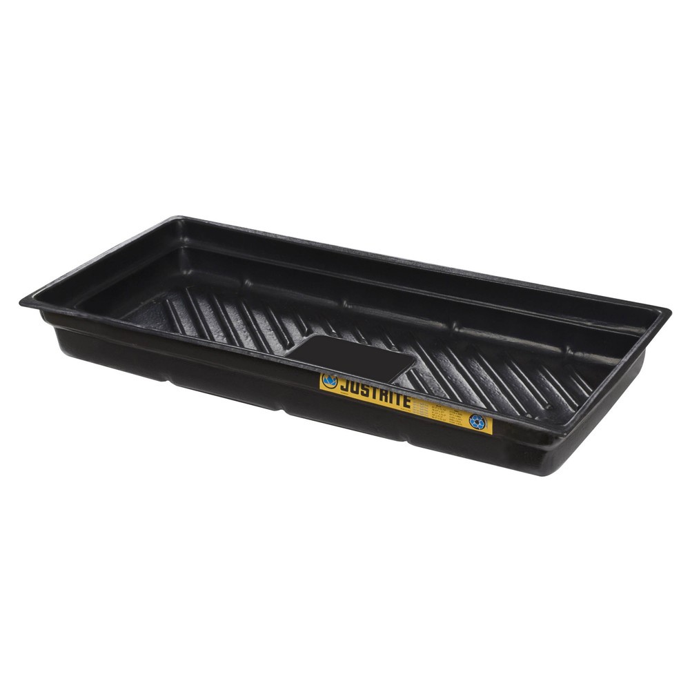 Justrite® Mini-Auffangwanne aus PE, rutschfester Rippenboden, Innenmasse 96 x 66 cm, Kapazität 75 l
