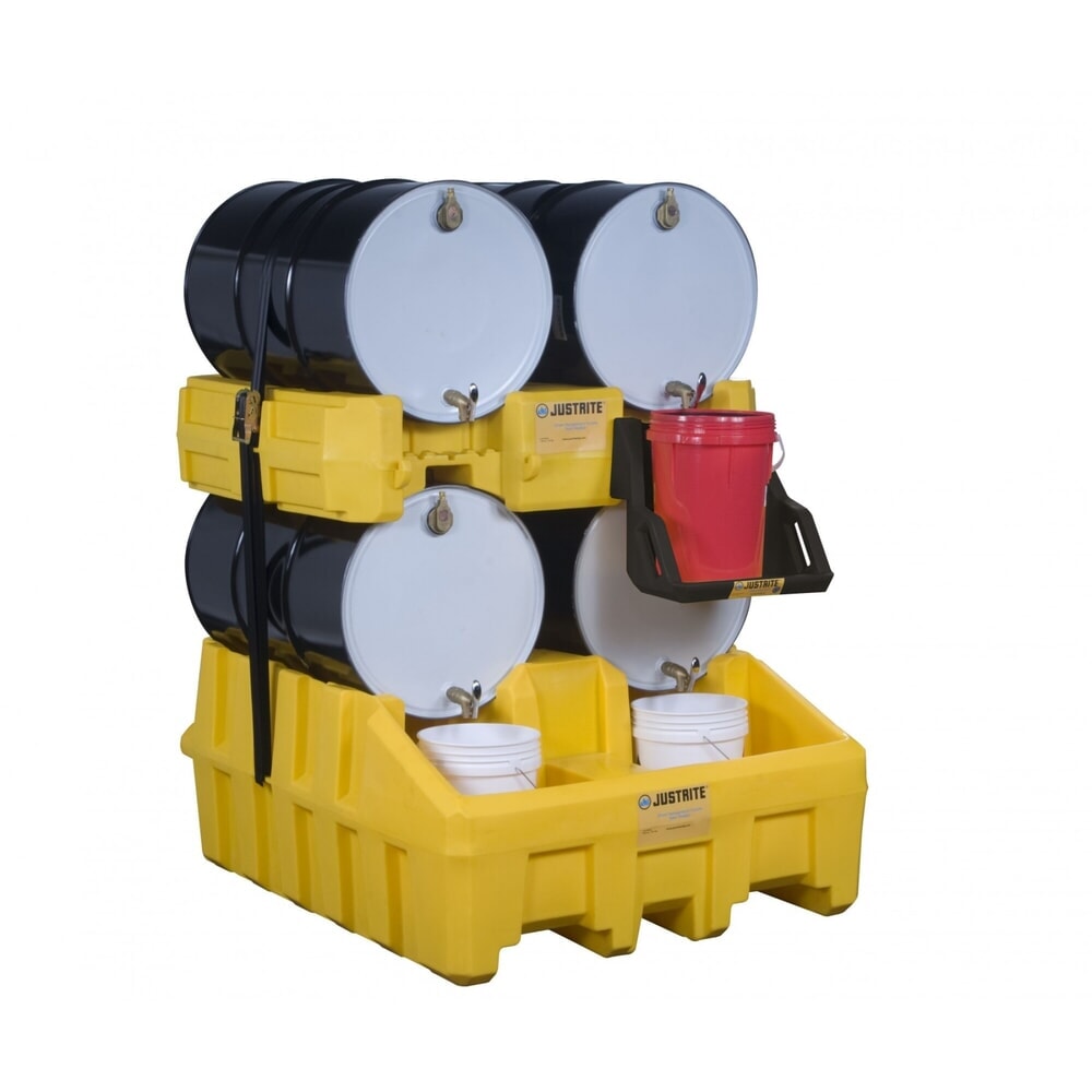 Justrite® Fassauflage für Fass-Managementsystem, mit Gurten, gelb
