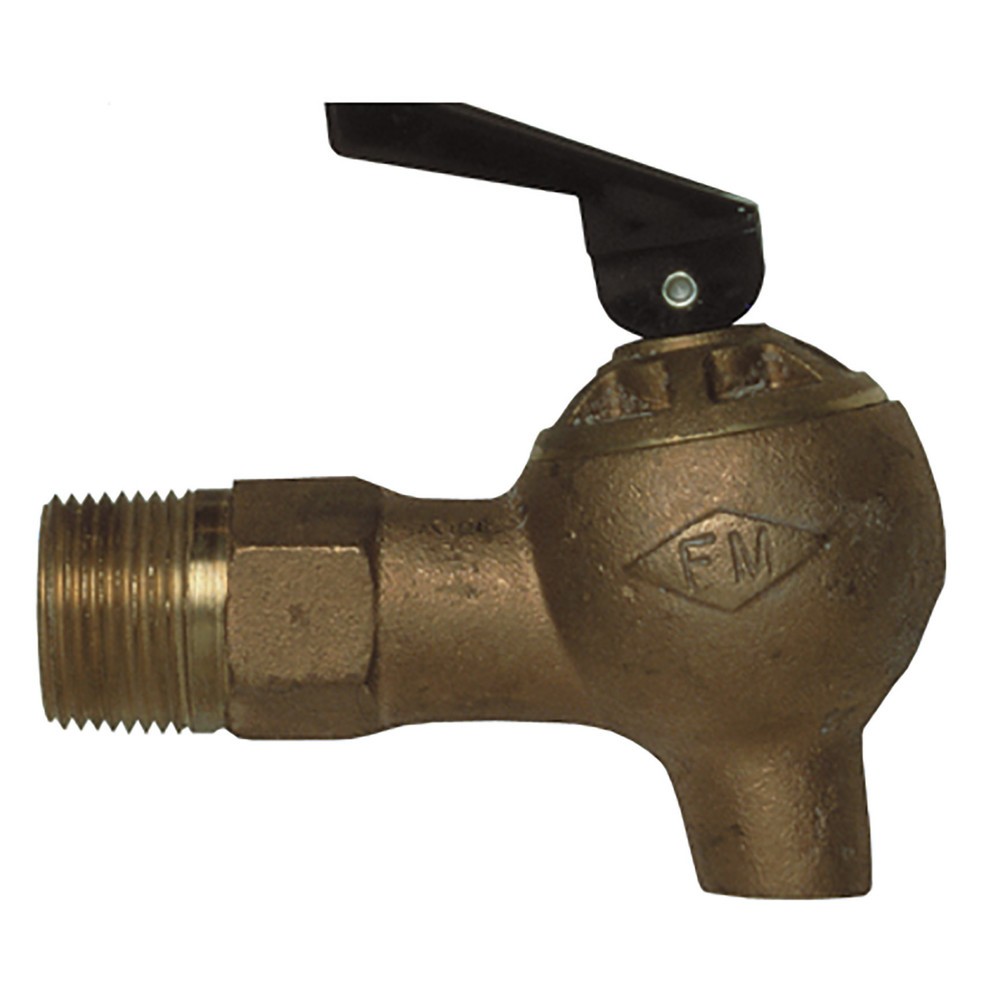 Justrite® Sicherheits-Fasshahn, Messing, Durchfluss Labor-Sicherheitshahn