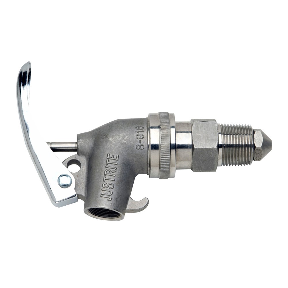 Justrite® Sicherheits-Fasshahn, Edelstahl, verstellbar