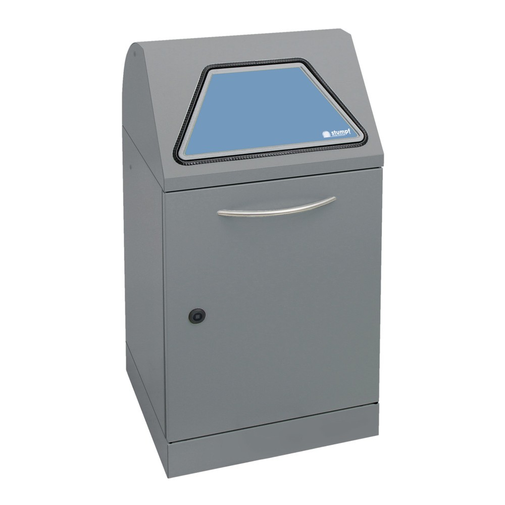 stumpf® Wertstoffsammler, mit Abfallsackhalter, Stahlblech, verzinkt, 45 Liter, graualuminium