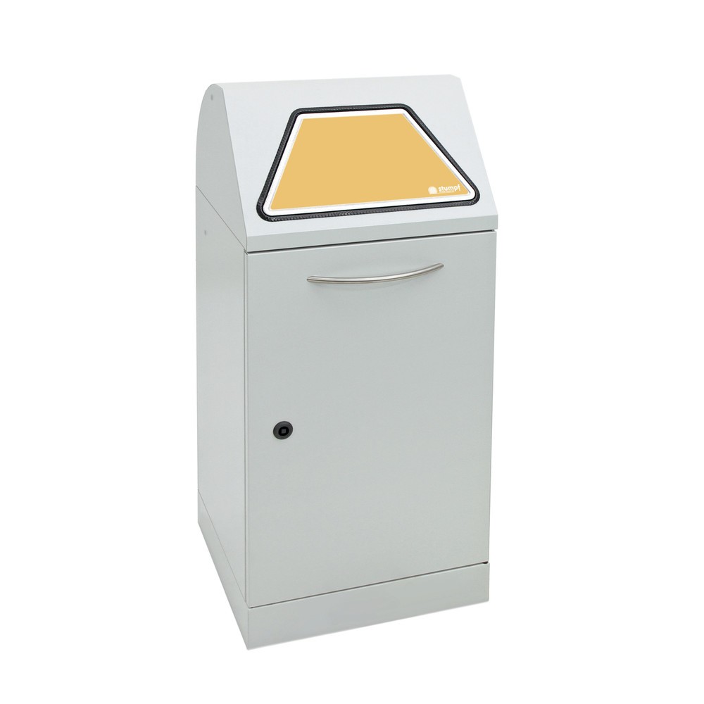 stumpf® Wertstoffsammler, mit Abfallsackhalter, Stahlblech, verzinkt, 60 Liter, lichtgrau