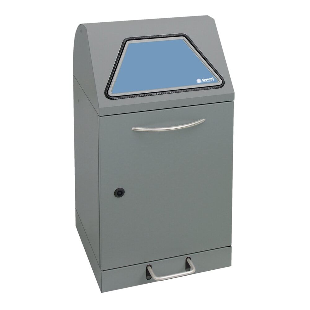 stumpf® Wertstoffsammler mit Fußpedal, inkl. Innenbehälter, Stahlblech, verzinkt, 45 Liter, graualuminium