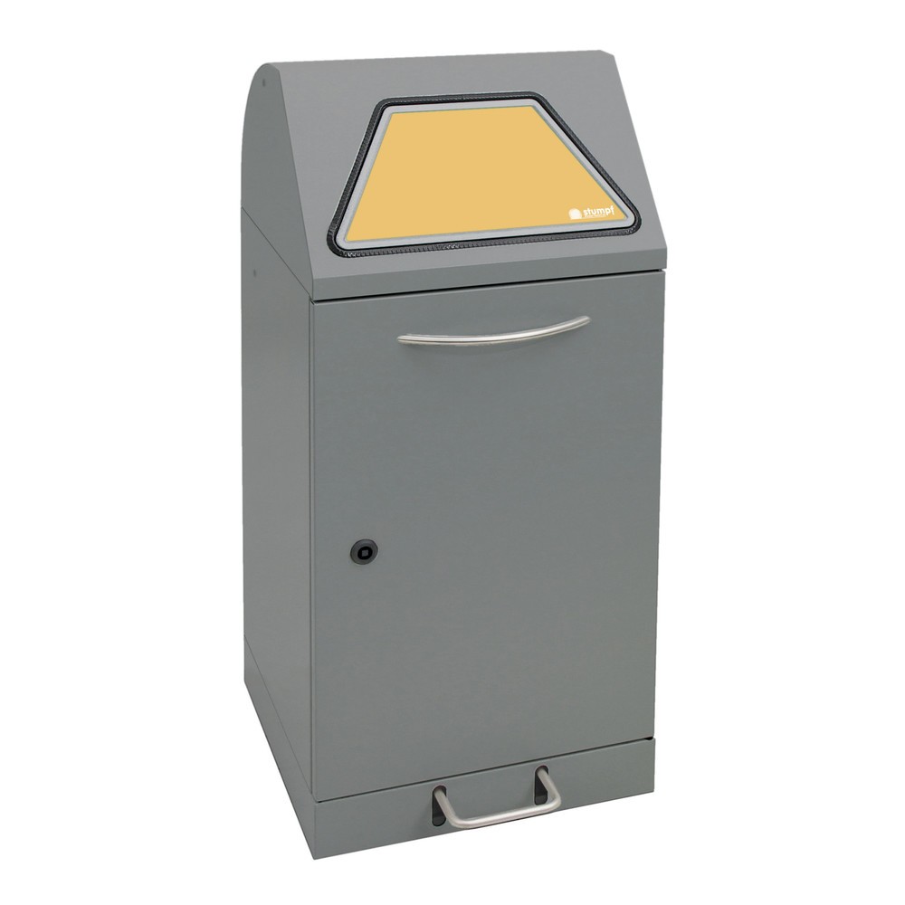 stumpf® Wertstoffsammler mit Fusspedal, inkl. Innenbehälter, Stahlblech, verzinkt, 60 Liter, graualuminium
