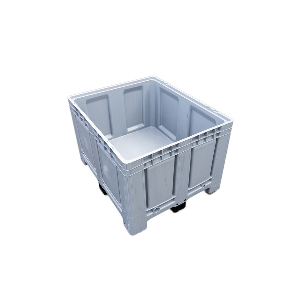 Palettenbox, 680 Liter, auf 4 Füßen, grau