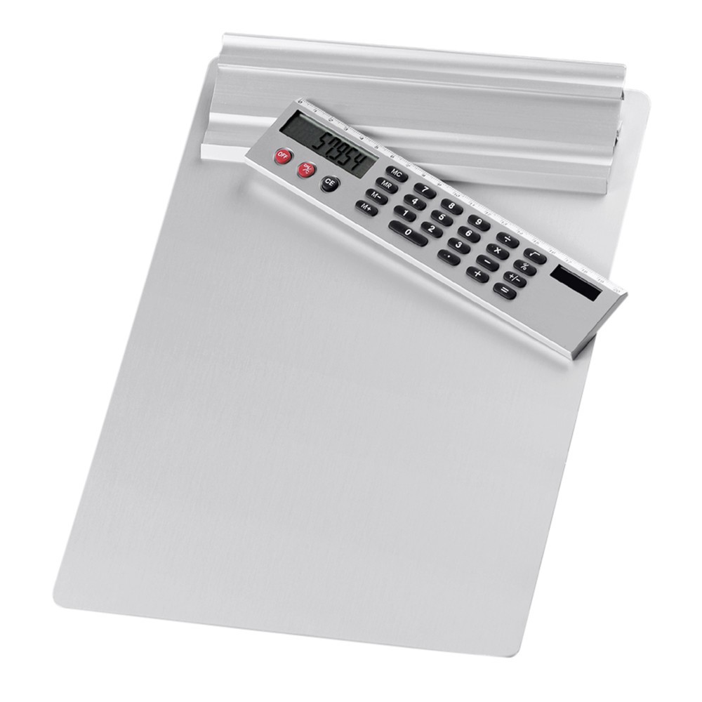 WEDO® Klemmbrett aus Aluminium, mit abnehmbarem Taschenrechner, 3 Stk/VE