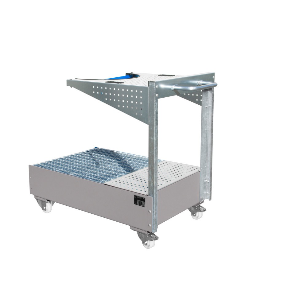 Bauer® Fahrbare Auffangwanne aus Stahl LPW, inkl. Lochplattenkonsole u. Haltegurt, feuerverzinkt