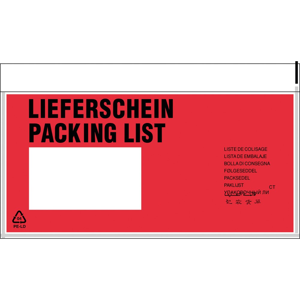 Dokumententaschen 'Lieferschein', LxB 240 x 110 mm, DIN lang, 1.000 Stk/VE