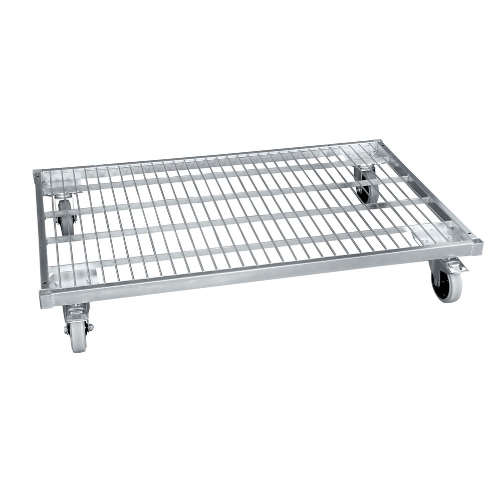 Metall-Rollplatte, blau verzinkt, BxT 950 x 1.350 mm, Rollen-Ø 125 mm