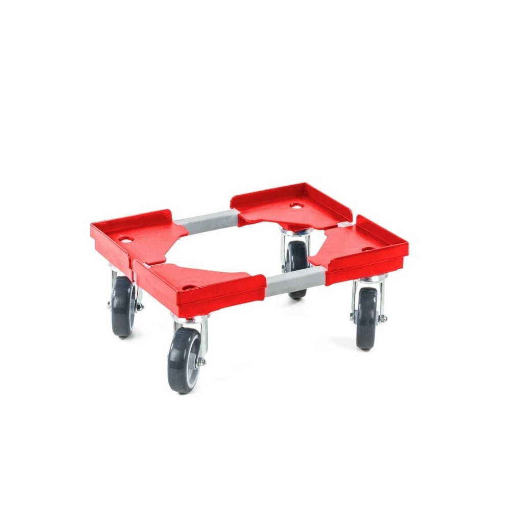 Transportroller, Typ Stahlprofil + Kunststoffecken, TK 300 kg, BxT 310 x 410 mm, Rollen-Ø 100 mm
