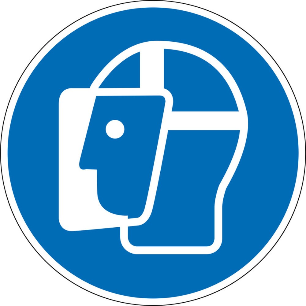 Gebotsschild 'Gesichtsschutz benutzen', Ø 200 mm, PVC-Folie, selbstklebend