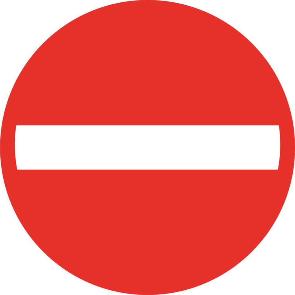 Gebotsschild 'Durchgang verboten', Ø 100 mm, PVC-Folie, selbstklebend, 4er-Set