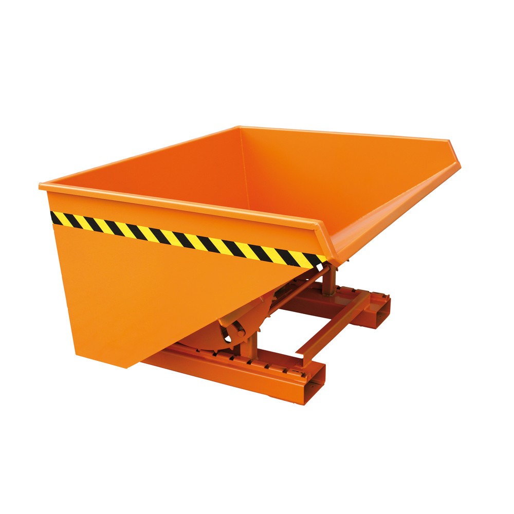 Eichinger® Kippbehälter mit Abrollkufen, Volumen 0,75 m³, reinorange