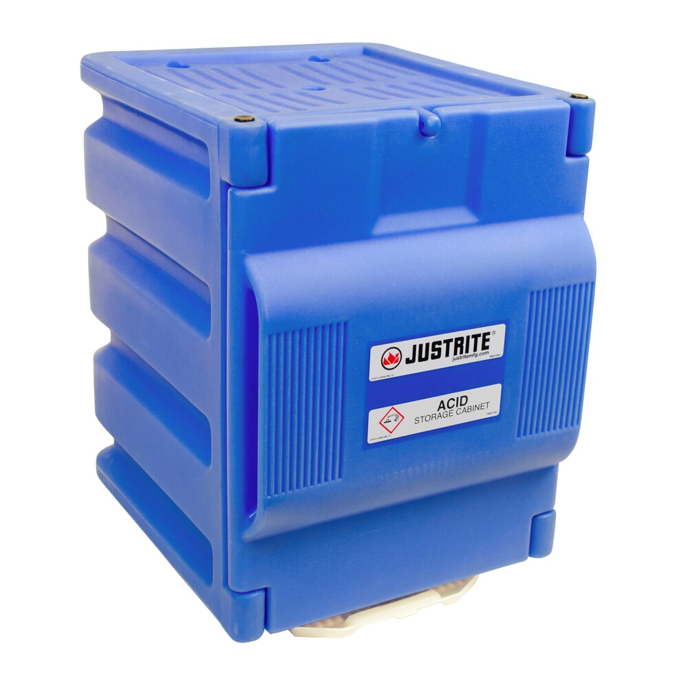 Justrite® PE-Aufsatz-Sicherheitsschrank für korrosive Chemikalien, HxBxT 500 x 360 x 440 mm, manuell schließend