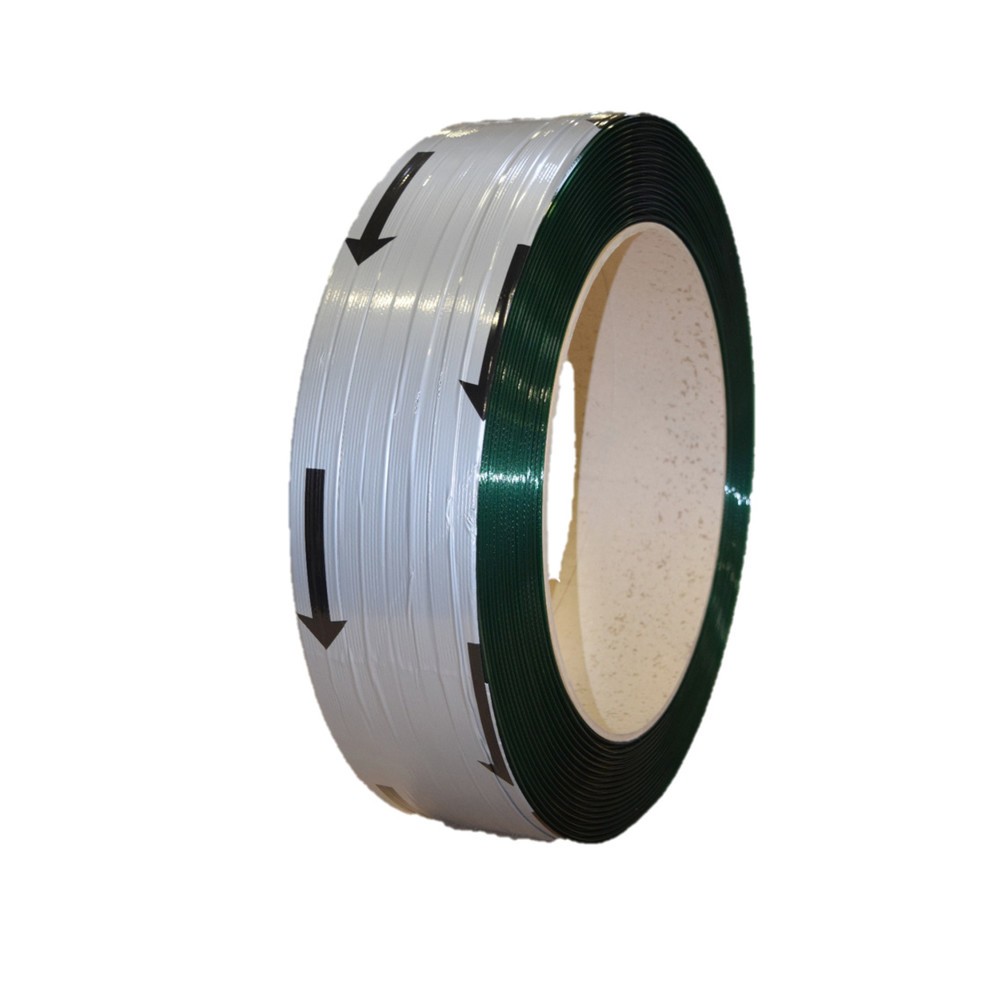 Umreifungsband aus PET, High Quality, geprägt, 19 mm x 1.200 lfm., Kern-Ø 406 mm, Stärke 0,80 mm, grün