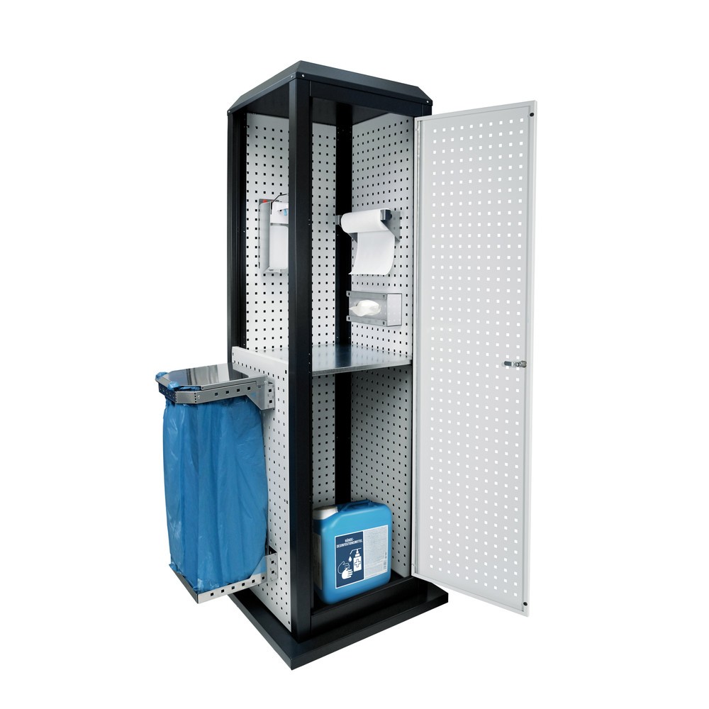 Kappes RasterPlan Hygienestation, stationär, mit Tür und einem Fachboden, HxBxT 2.015 x 700 x 700 mm, Modell 4