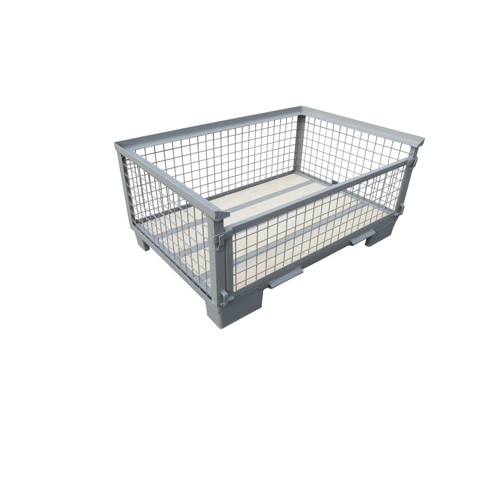 Euro-Gitterbox, Längswand voll abklappbar, Höhe 570 mm