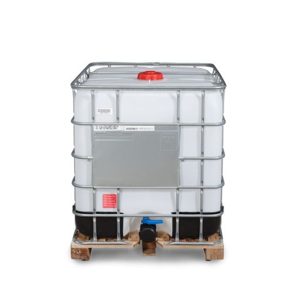 IBC Recobulk, Gefahrgut-Ausführung, PE-Palette, 1.000 Liter, Öffnung NW225, Auslauf NW50