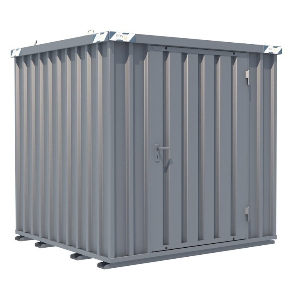 BOS® Schnellbaucontainer, HxBxT 2.100 x 2.100 x 2.100 mm, Tür stirnseitig, 1-flügelig