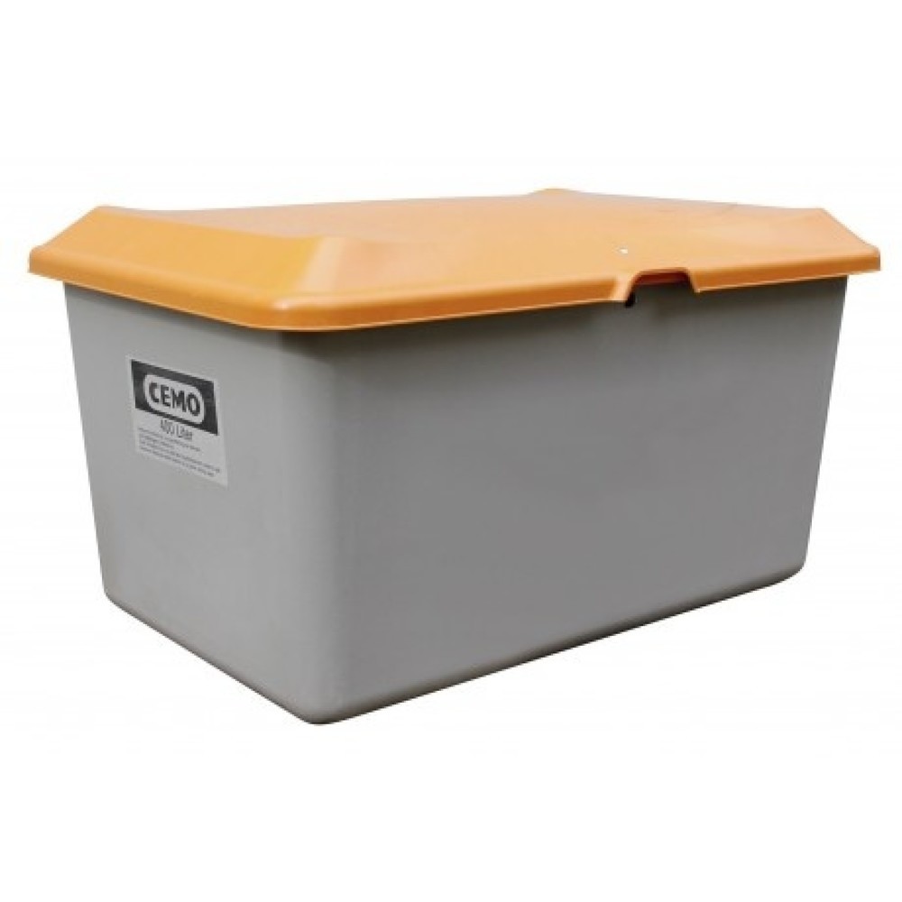 CEMO Streugutbehälter, grau/orange, 400 Liter
