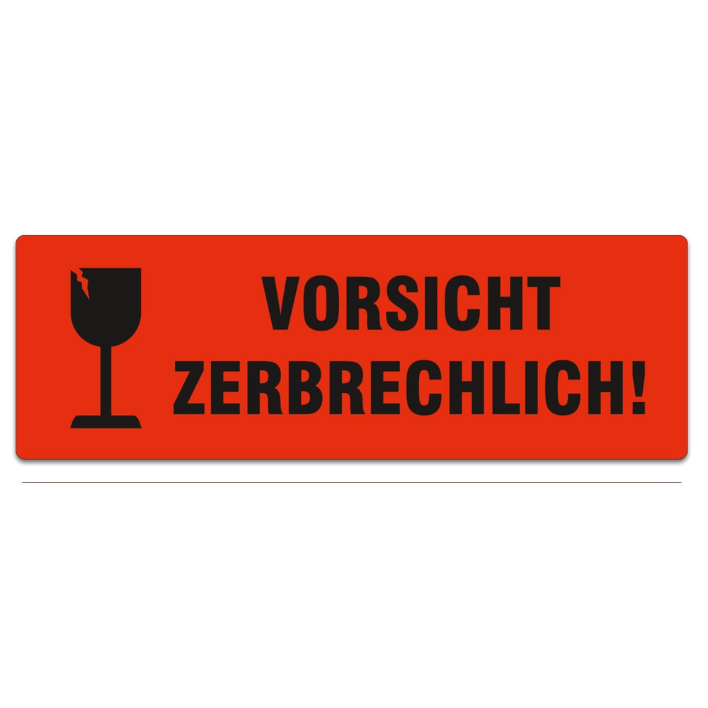Haftetiketten "Vorsicht zerbrechlich!", BxL 150 x 50 mm, 1.000 Stk/VE