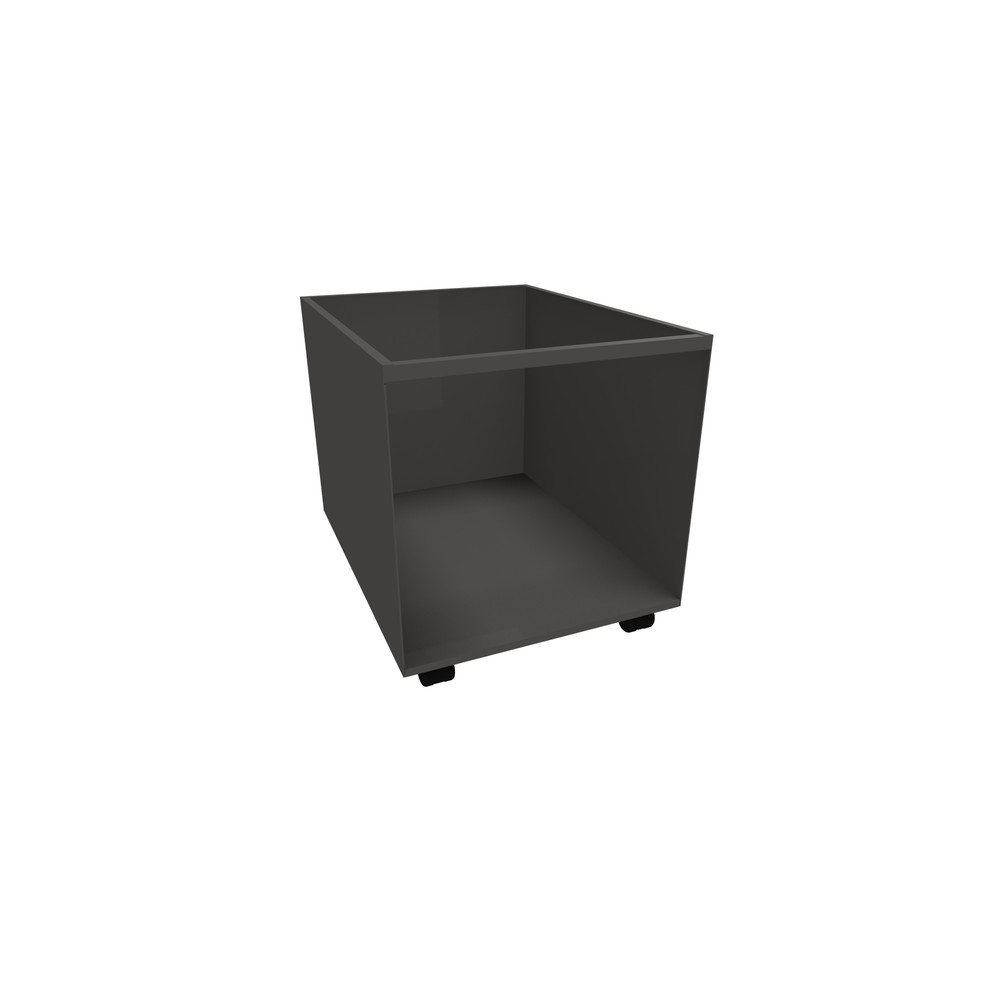 Rocholz Container mit Kunststoffeinsatz, fahrbar, HxBxT 525 x 500 x 650 mm, anthrazitgrau