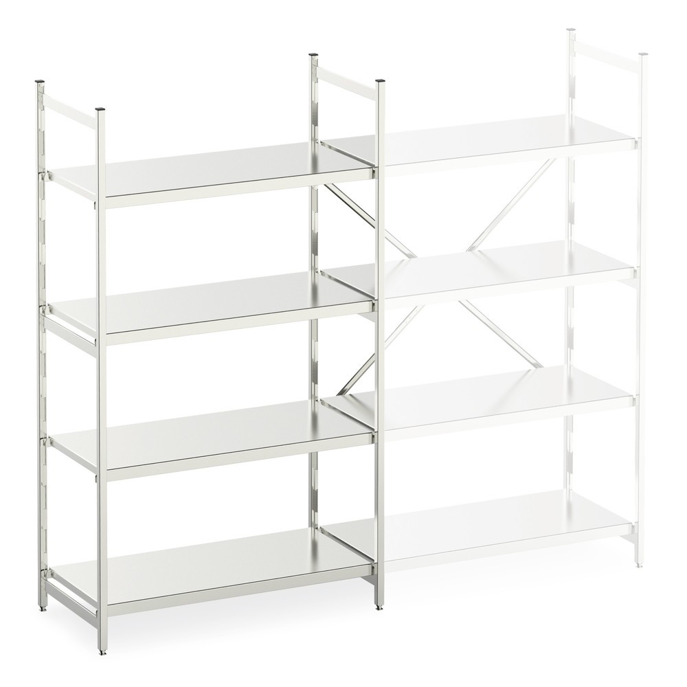 Aluminium-Regal mit geschlossenen Fachböden, GF, FL 600 kg, HxBxT 1.600 x 800 x 400 mm