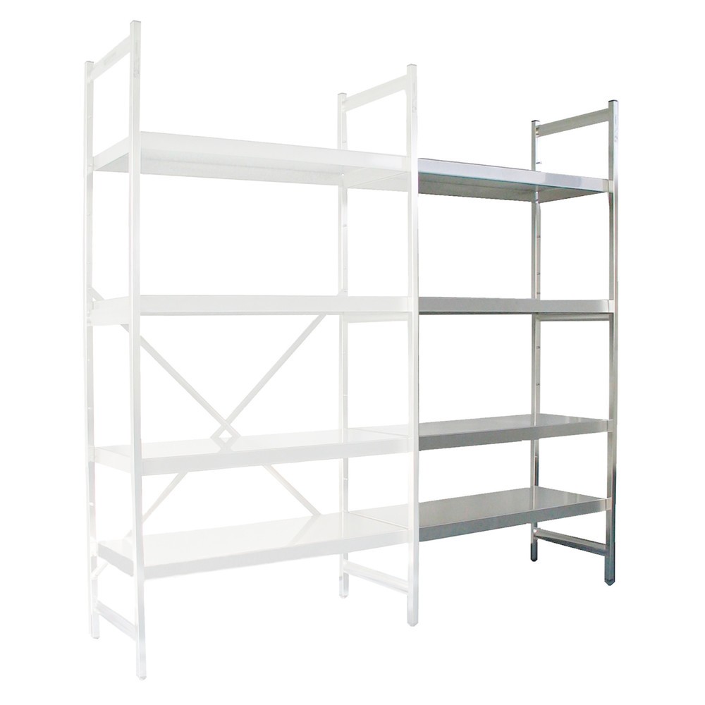 Edelstahl-Regal mit geschlossenen Fachböden, AF, FL 600 kg, HxBxT 1.800 x 1.175 x 400 mm