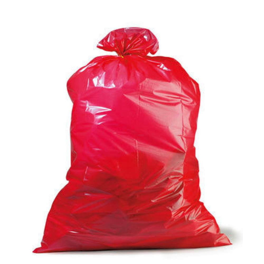 PE-Abfallsäcke Premium, 120 l, 45µ, 25 Stk/Rolle, 250 Stk/VE, rot