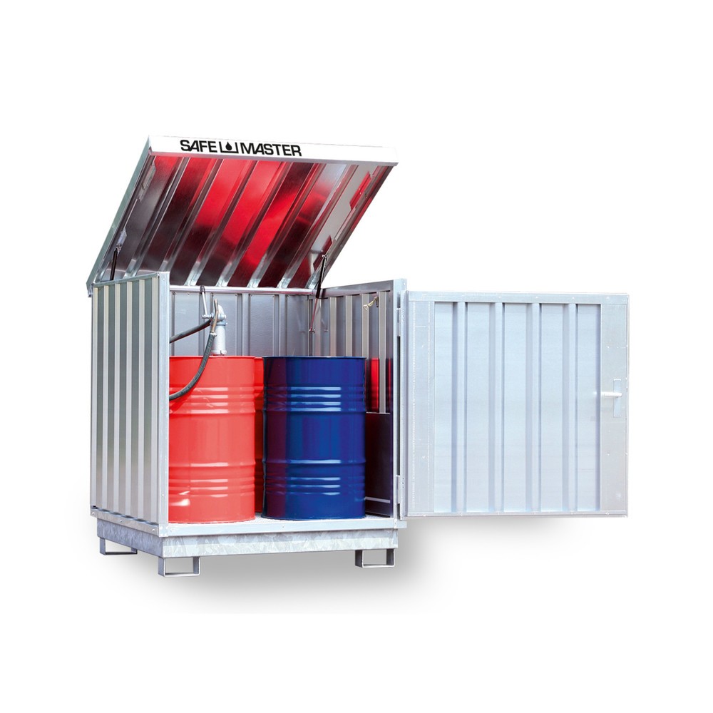 SAFE Master® Gefahrstoff-Depot, verzinkt, 4x 200 l, HxBxT 1.610 x 1.420 x 1.490 mm