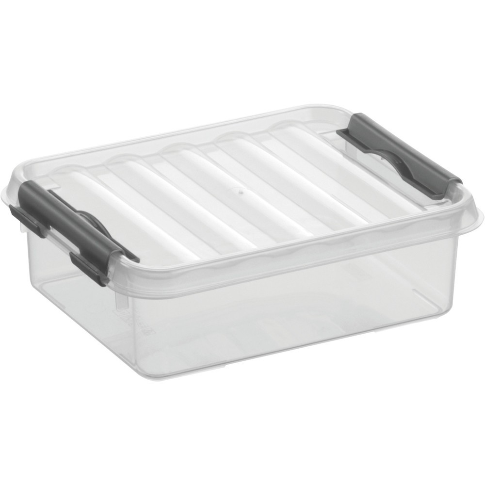 helit Aufbewahrungsbox "the q-line", mit Deckel, 1 Liter, transparent